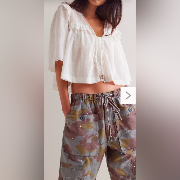 Free People Pretty Rebel Camo Pants size small - NWOT - Picture 3 of 12
